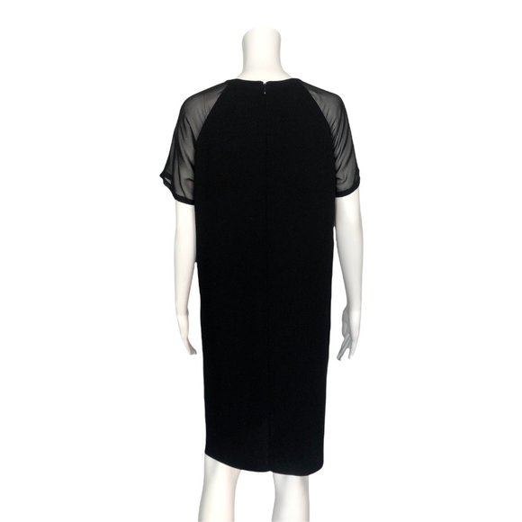 Vince Black Sheer Sleeve Shift Dress size Medium - Picture 3 of 8